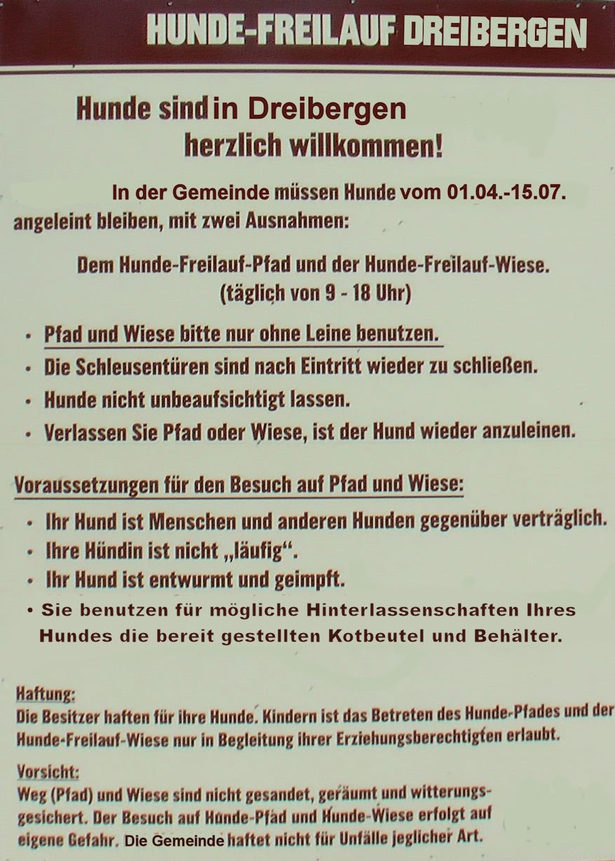 Barney's Neufi News - 4. Ausgabe Hundefreilaufflächen