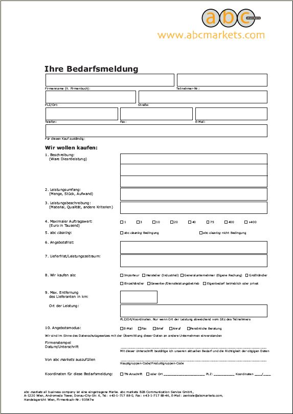 abc markets News 06/13 Die 10 Gebote der Bedarfsmeldung